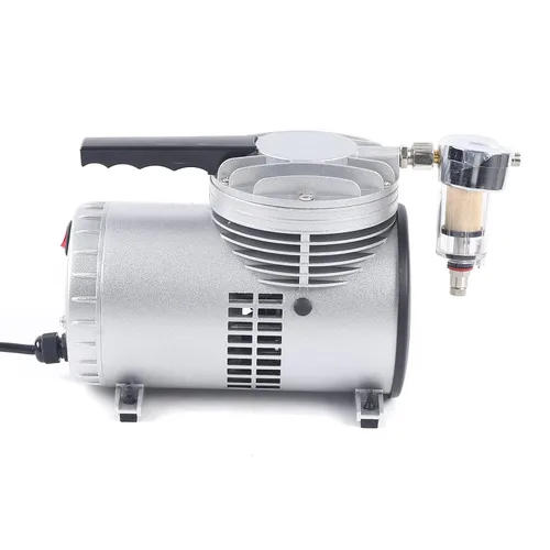 Vista 4 de Bomba de vacío de diafragma sin aceite 1450/1700r.p.m sin aceite de laboratorio, pequeña bomba de vacío HVAC sin aceite automotriz 110 V, bomba