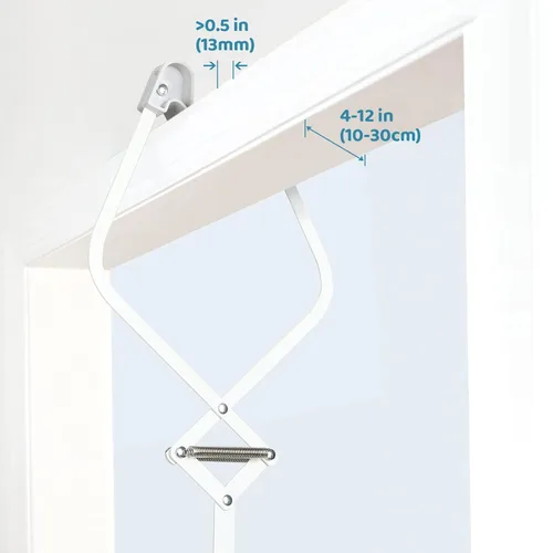 Vista 4 de Cowiewie Puente de puerta de bebé 2 en 1 con función de arnés para caminar para bebé, puente para bebé con abrazadera de puerta, correa ajustable