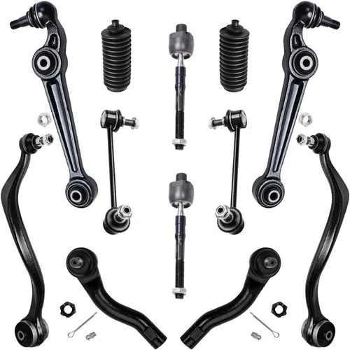 Vista 38 de Detroit Axle – 12 brazos de control superiores e inferiores delanteros con rótulas, barras de unión exteriores e interiores con topes, barras