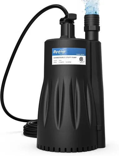 Vista 9 de Bomba de sumidero de 1/2 HP, flujo alto de 4200 GPH, elevación de 26 pies, bomba de aguas residuales de hierro fundido de 115 V con interruptor