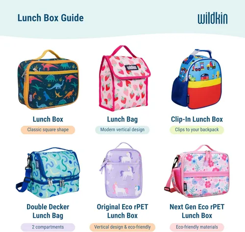 Vista 7 de Wildkin Lonchera para niños con aislamiento – Duradera y reutilizable para la escuela y los viajes - Naranja Bengala