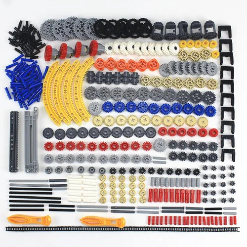 496 piezas técnicas piezas de bloques de construcción engranajes eje pin conector compatible con la marca principal juguete técnica leva engranajes