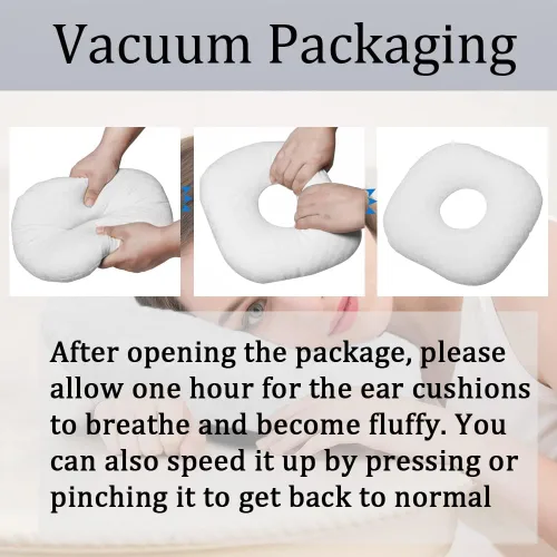 Vista 6 de Almohada para Perforación de Oídos para Dormir de Lado, Almohada con Orificio para Oído para CNH y Dolor de Oído, Inflamación de Oído, Úlceras por