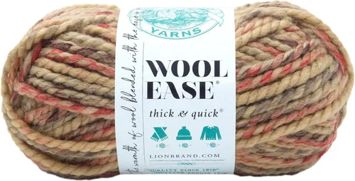 Vista 100 de Lion Brand Yarn - Ovillo de lana Wool-Ease Thick & Quick color fuerza aérea