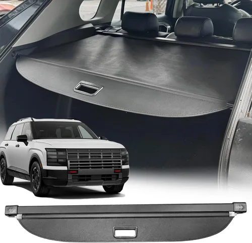 Vista 7 de Funda de carga compatible con accesorios Hyundai Palisaade 2026 (aspecto de fibra de carbono), cubierta retráctil para maletero, pantalla