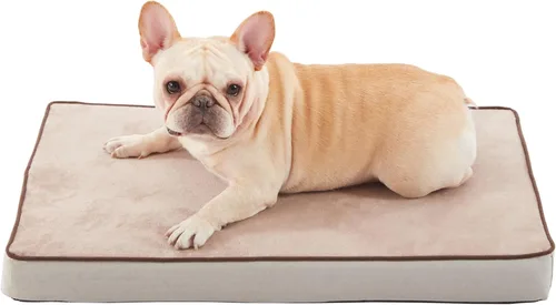 Vista 13 de Cama refrescante para perros grandes, cama ortopédica de espuma viscoelástica para mascotas con funda extraíble lavable, ideal para perros Rosa