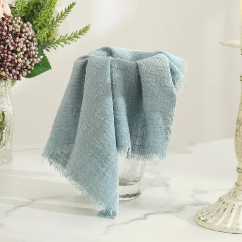 Vista 7 de Juego de 12 servilletas de lino Kukinta, servilletas de tela de algodón hechas a mano versátiles de 17x17 pulgadas, servilletas de mesa de tela