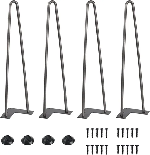 Vista 23 de SMARTSTANDARD Patas de muebles de horquilla de alta resistencia de 4 pulgadas, proyectos de bricolaje de metal para el hogar para soporte de TV