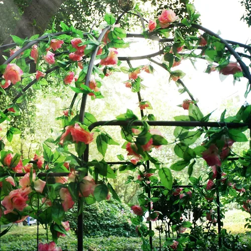 Vista 6 de OUTOUR glorieta de metal de 4 lados con diseño de pajarera para exteriores