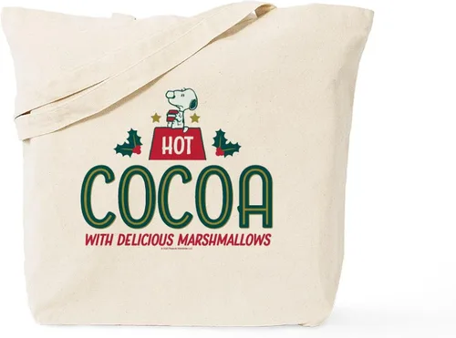 Vista 12 de CafePress Snoopy Another Cocoa Please - Bolsa reutilizable de lona color beige natural
