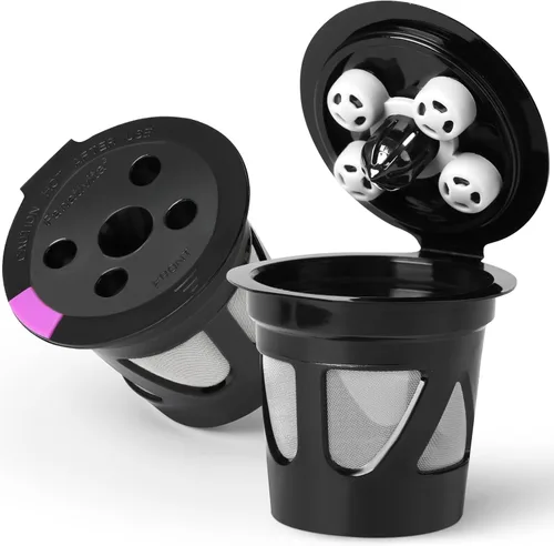 Vista 9 de Tazas K reutilizables para Keurig, cápsulas de café recargables con 5 agujeros, compatibles con Keurig K Supreme, K Slim, K-Duo Gen2, K-Brew Chill