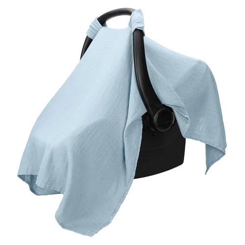 Vista 17 de Comfy Cubs Funda para Asiento de Coche de Bebé - Mezcla Suave y Transpirable de Rayón de Bambú y Algodón Muselina - Toldo Ligero para Protección