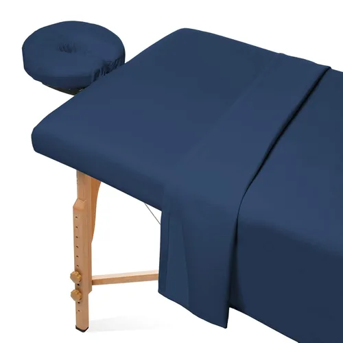 Vista 12 de Saloniture Juego de sábanas de microfibra para mesa de masaje de 3 piezas, funda de cama facial de alta calidad, incluye sábanas planas y ajustables
