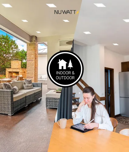 Vista 5 de NUWATT Luces empotrables LED de oblea cuadrada de 4 pulgadas, 5 CCT seleccionables 2700 K/3000 K/3500 K/4000 K/5000 K, 630 lúmenes regulables, luz