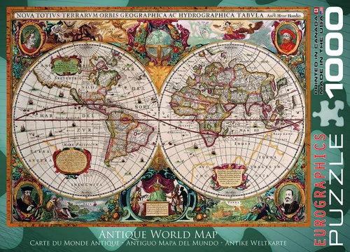 Vista 4 de EuroGraphics Rompecabezas antiguo de mapa del mundo (1000 piezas)