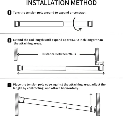 Vista 5 de 2 barras de seguridad para ventana, barra de puerta corredera ajustable de vidrio, barra de seguridad para puerta corrediza, barra de seguridad