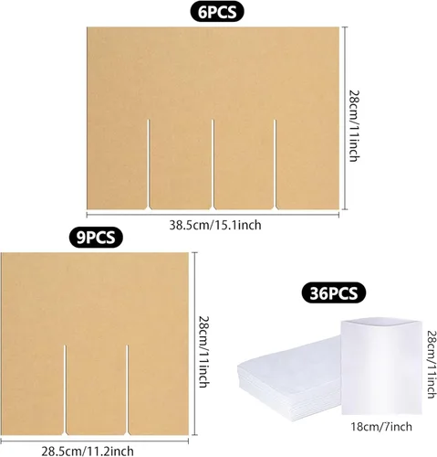 Vista 2 de codree 3 Kits de Embalaje de Vidrio - Divisores de Vidrio para Cajas de Mudanza - Cajas de Embalaje de Platos de Cristalería Divisores Corrugados