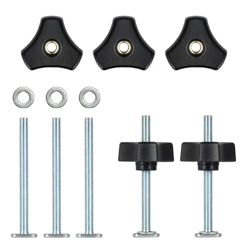 Vista 3 de Toolcool M8 - Kit de perillas para riel en T, tornillos de ranura en T de 4 pulgadas con arandelas, accesorios de riel en T para plantillas