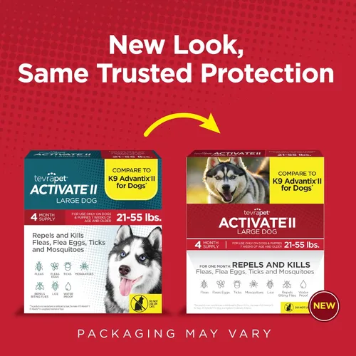 Vista 7 de TevraPet Activate II Prevención de pulgas y garrapatas para perros, 4 unidades, perros grandes de 21 a 55 libras, gotas tópicas, tratamiento