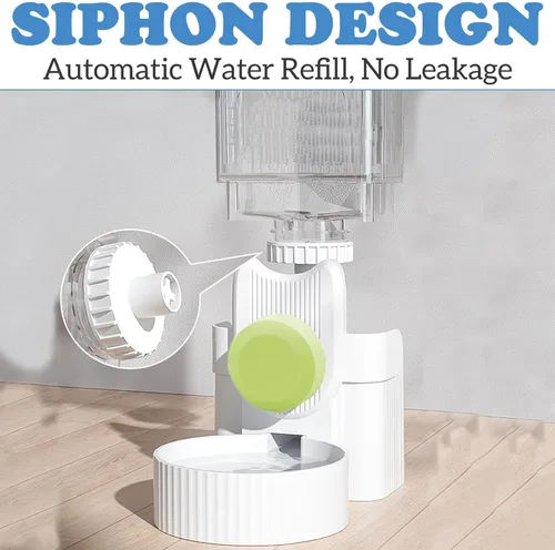 Vista 7 de kathson Juego de alimentador automático de gravedad de conejo de 35 onzas para colgar, dispensador automático de agua para alimentos, juego