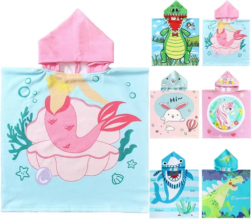 Vista 32 de NovForth Toalla de Playa para Niños y Niñas, Envoltorio de Toalla de Baño con Capucha de Astronauta, Toalla de Piscina para Niños Pequeños
