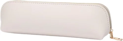 Vista 24 de Caja de lápices de lona de algodón y bolsa de lápices multifuncional simple con cremallera Almacenamiento portátil (negro)