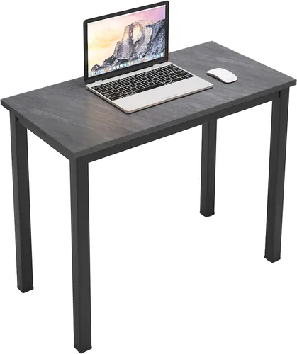 Vista 80 de DlandHome Escritorio pequeño para computadora de 31.5 pulgadas, mesa de escritura para espacios pequeños, mesa de estudio, escritorio para Negro