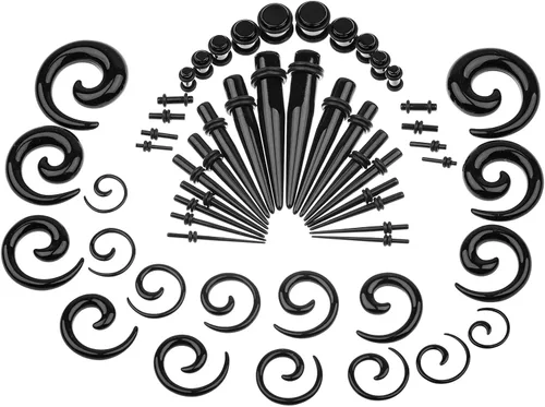 Vista 2 de Memsion Ear Stretching Kit 54 Pieces 14Gauges-00Gauges Earrings Piercing Kit