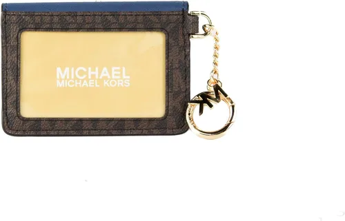 Vista 2 de Michael Kors Llavero Kala para mujer, color marrón, MK Signature PVC Dark Chambray Blue