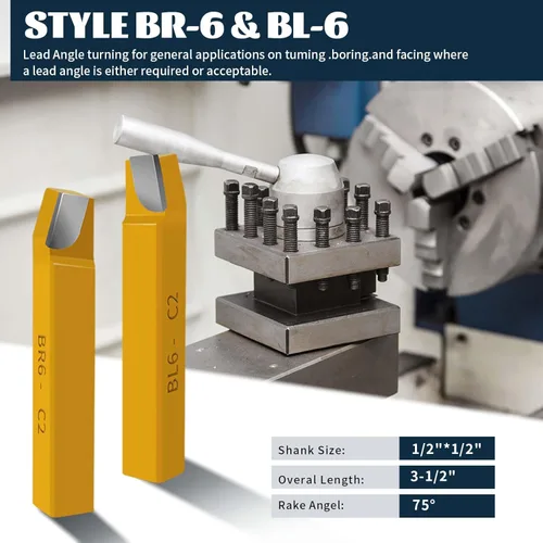 Vista 4 de 20 herramientas de corte de punta de carburo de 1/2 pulgada, herramientas de corte de torno de metal, herramientas de torno de corte de metal