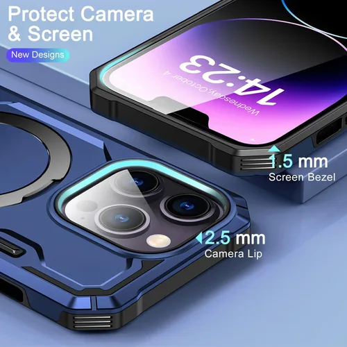 Vista 3 de Funda para iPhone 13 Pro de 6.1 pulgadas, compatible con Azul