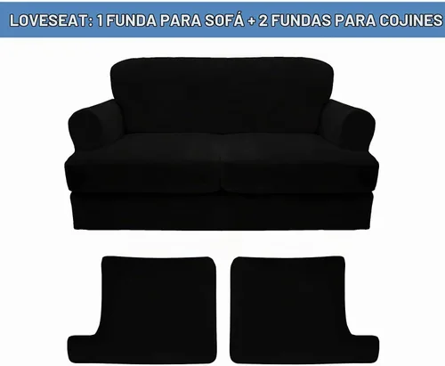 Vista 5 de CUCRAF Funda para sofá con cojines de 3 piezas, fundas deslizantes de terciopelo suave y grueso para sofá de la sala de estar, protector de muebles