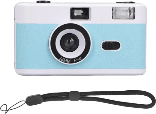 Vista 7 de Zyyini Cámara de película de 1.378 in, cámara de película reutilizable de 1.378 in con flash, película vintage compatible con película en blanco