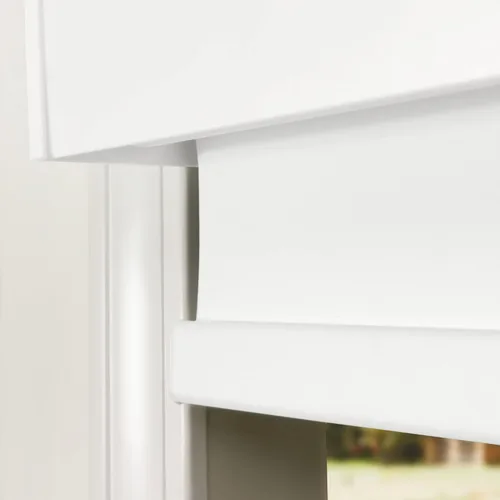 Vista 4 de Calyx INTERIORS Persiana enrollable opaca con cenefa, aislante térmico, sin cable, 28.5 pulgadas de ancho x 60 pulgadas de alto, blanco simple