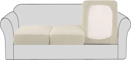 Vista 19 de H.VERSAILTEX - Fundas elásticas para cojín de sofá individual, fundas de asiento para silla de sofá, protector de cojín con tejido jacquard de sarga