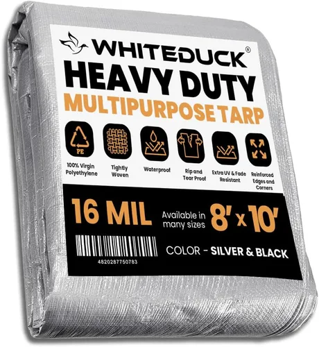 Vista 55 de WHITEDUCK Lona de polietileno súper resistente de 16 mil de grosor, 12 x 16 pies, impermeable, 100% resistente a los rayos UV, a prueba de Azul- 16