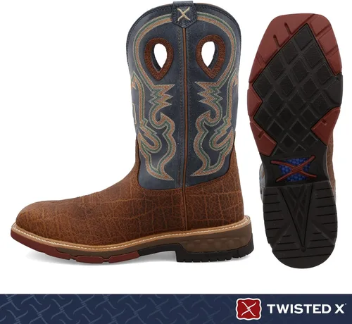Vista 2 de Twisted X Botas de trabajo occidentales de 12" para hombre, puntera de acero