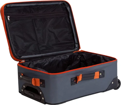 Vista 7 de Rockland juego de 4 piezas de valijas con ruedas y bolsas para viaje, Carbón), F32-CHARCOAL