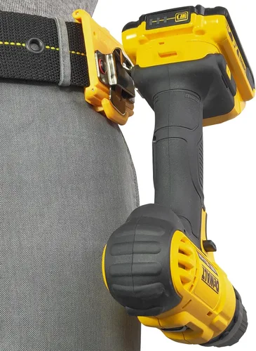 Vista 4 de Soporte de cinta métrica para cinturón, soporte para funda de cinta métrica, funda para taladro con gancho para clip para cinturón, amarillo