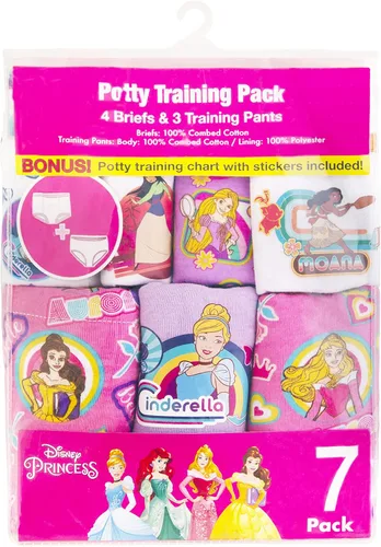 Vista 2 de Disney Girls' Toddler Princess Potty Training Pants Multipack