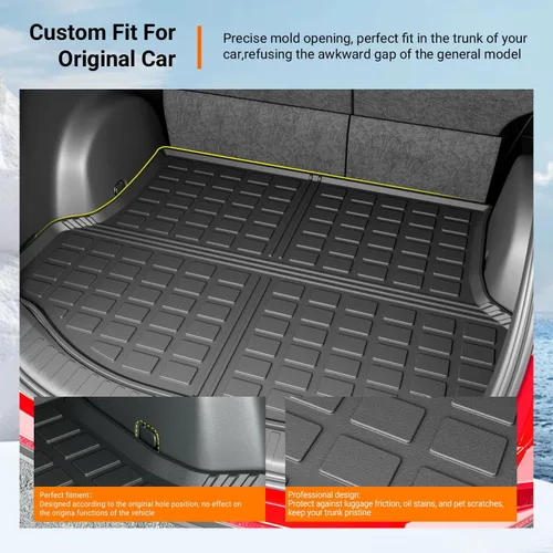 Vista 2 de powoq Tapete de Carga Compatible con Toyota RAV4 2013-2018 Tapete de Maletero para Todo Clima TPE Forro de Maletero Forro de Carga Repuesto