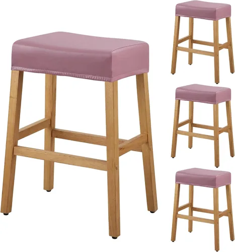 Vista 38 de YISUN Fundas de taburete rectangulares, paquete de 2 fundas elásticas impermeables para asiento de silla de montar, taburetes de bar, sillas de bar