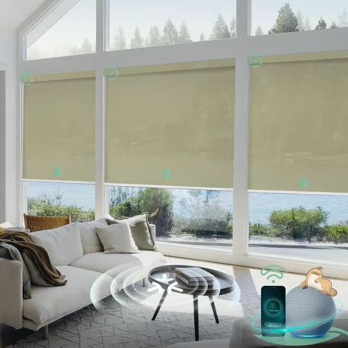 Vista 14 de Yoolax Persianas Inteligentes, Persianas Enrollables Motorizadas Matter Blackout, Persianas Automáticas Opacas para Ventanas, Persianas Motorizadas