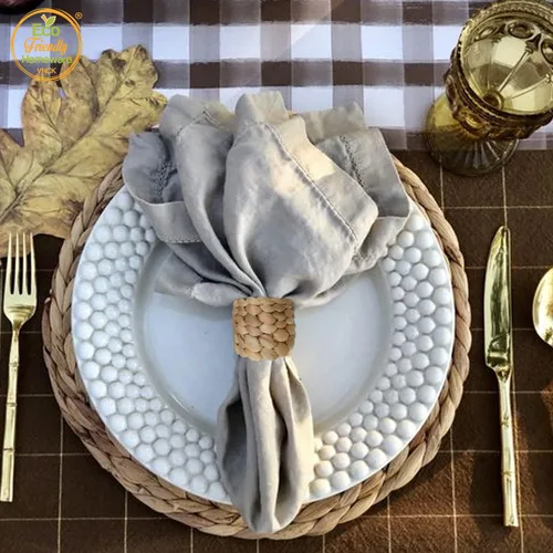 Vista 4 de 48 servilletas bohemias, servilletas de Pascua, Servilleteros para mesas, servilletas a granel, servilletas de mesa de jacinto de agua para Navidad