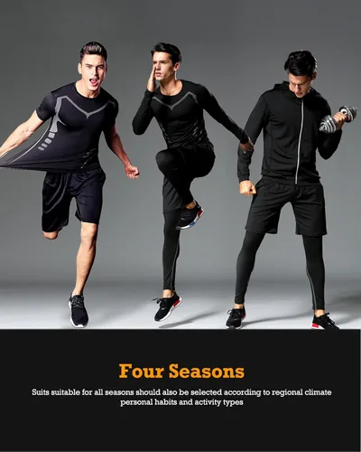 Vista 2 de BOOMCOOL 5 piezas de ropa de gimnasio para hombres, conjuntos de entrenamiento