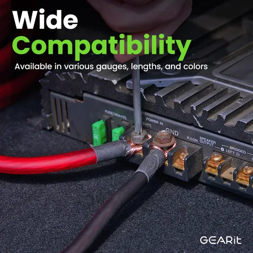 Vista 6 de GEARit Cable de calibre 1/0 (25 pies - negro translúcido) de aluminio revestido de cobre CCA - Cable automotriz principal de alimentación/tierra