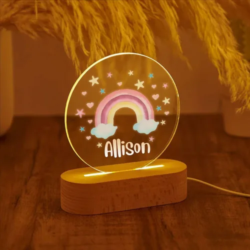 Personalized Night Light for Kids Customized Gifts for Kids Rainbow Acrylic LED Lamp Bedroom Light Kids Birthday Gift