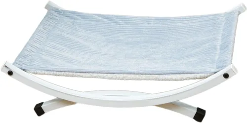 Vista 7 de Baoblaze Elevated Pet Lounger with Floor Metal Frame Modern Cat Hammock Bed Elevated Cat Bed for Cats Small Dog Kitten, Blue