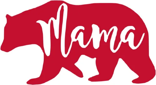 Vista 8 de Mama Bear - 1 calcomanías de vinilo (paquete de 2) para ventana de coche, laptop, teléfono (3 x 1.6 pulgadas, negro)