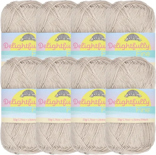 Vista 15 de JubileeYarn - Ovillo de hilo deliciosamente fino, 1.76 oz/madeja de rayón de bambú, color rosa polvo, 4 madejas